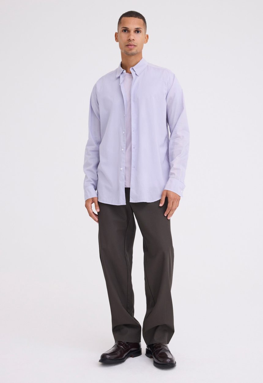 Jac + Jack Folded Collar Cotton Shirt - Orbit Lilac